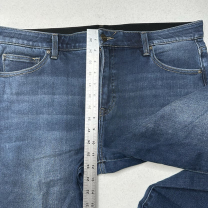 Lularoe Jeans Womens 32 US 14 Boyfriend Blue Stretch Denim Tummy Panel EUC