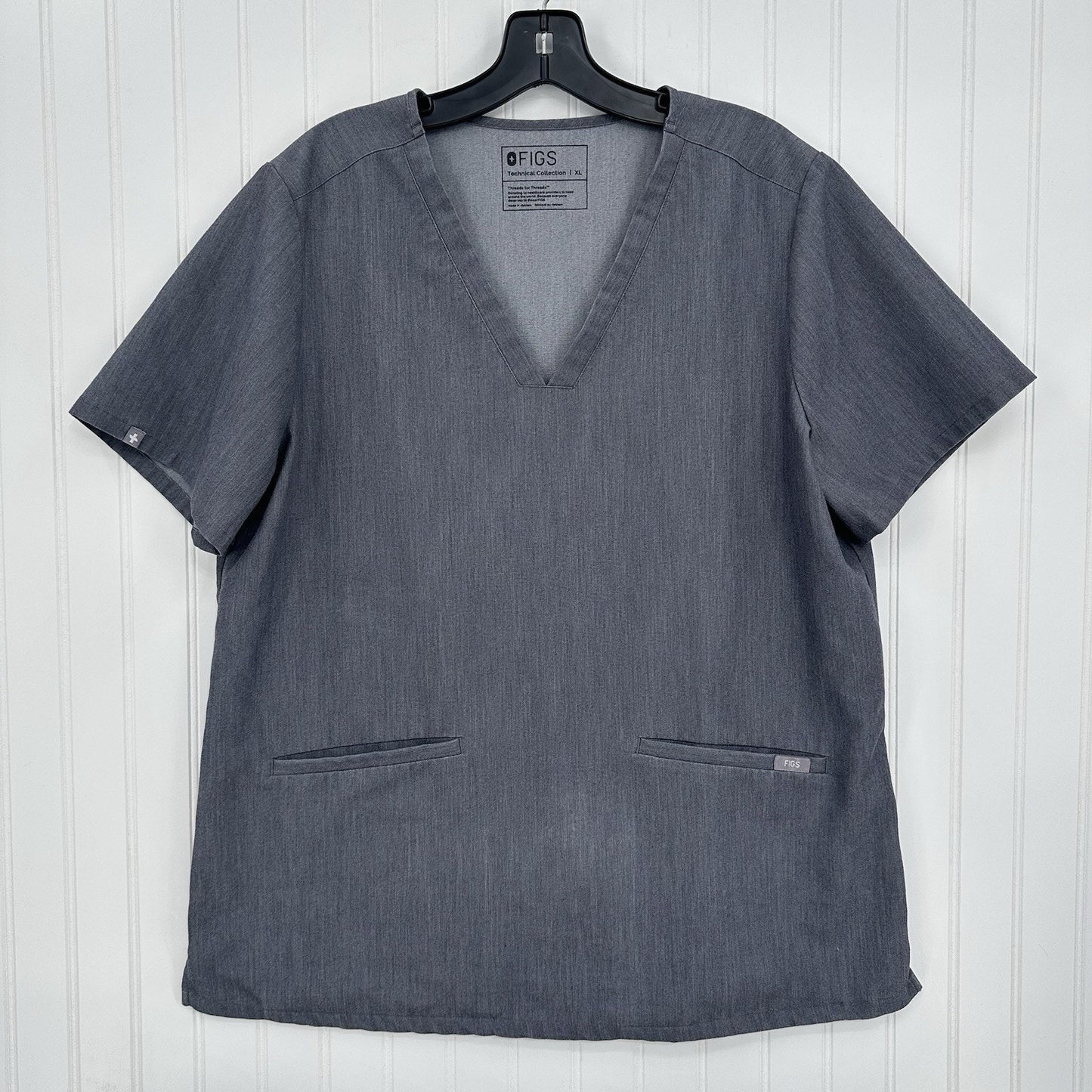 FIGS Scrub Top Womens XL Casma Technical Collection Graphite Gray Work Uniform