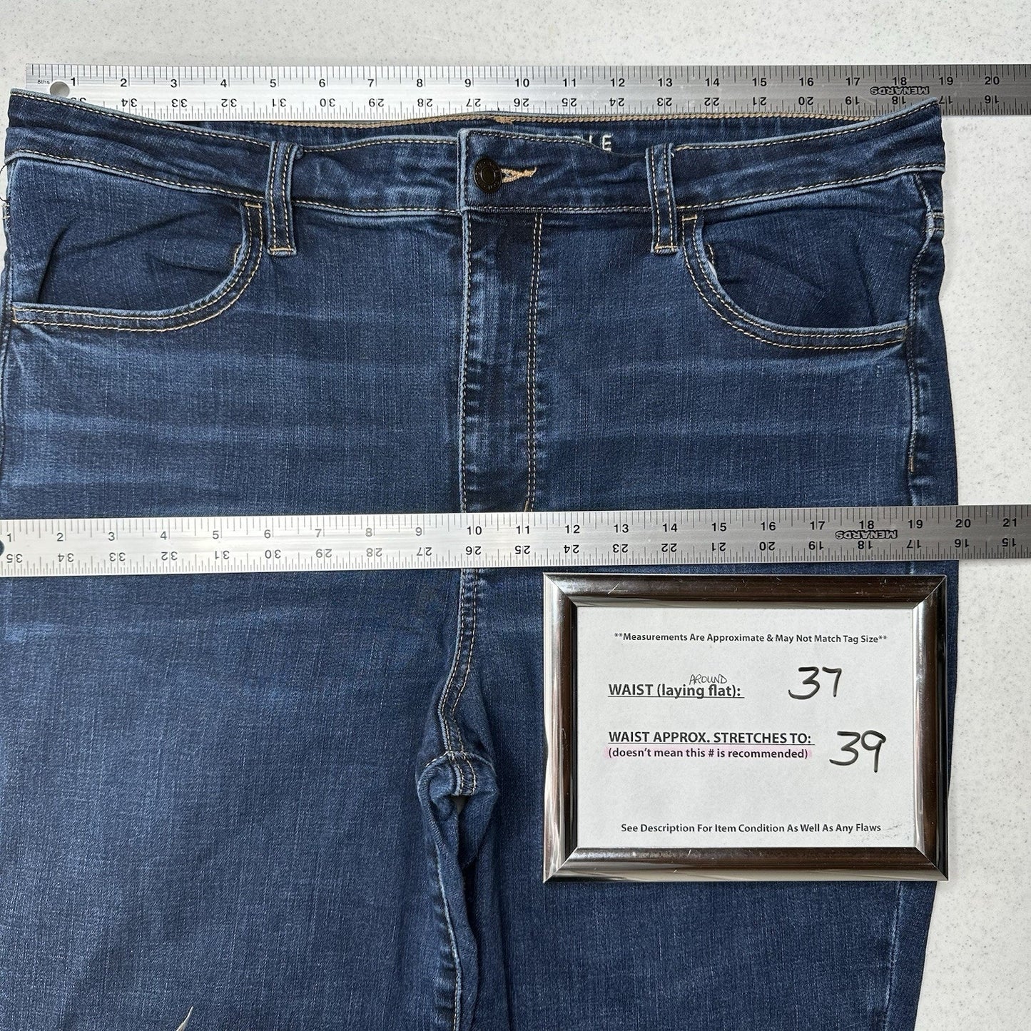 American Eagle Jeans Women 18 Super Hi Rise Jegging Blue Denim Dark Wash Comfort