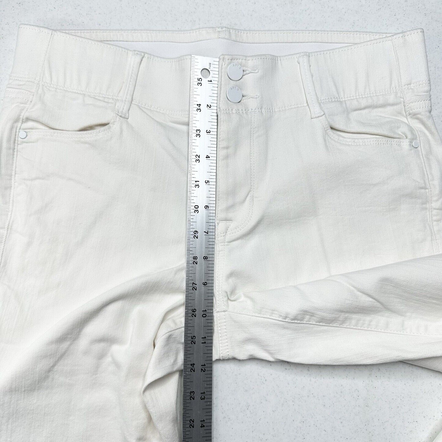 Apt 9 Jeans Womens 12 Bootcut Tummy Control White Stretch Denim Comfort Preppy