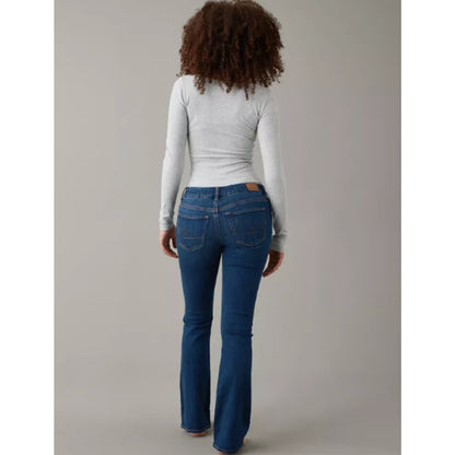 American Eagle Jeans 12 Curvy Lowrise Kick Bootcut Next Level Blue Denim NEW