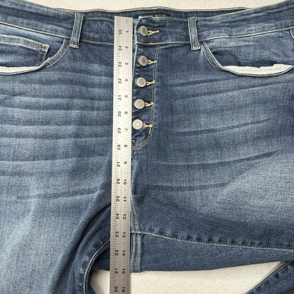 Judy Blue Jeans Womens 22W Skinny High Rise Blue Stretch Denim Button Fly