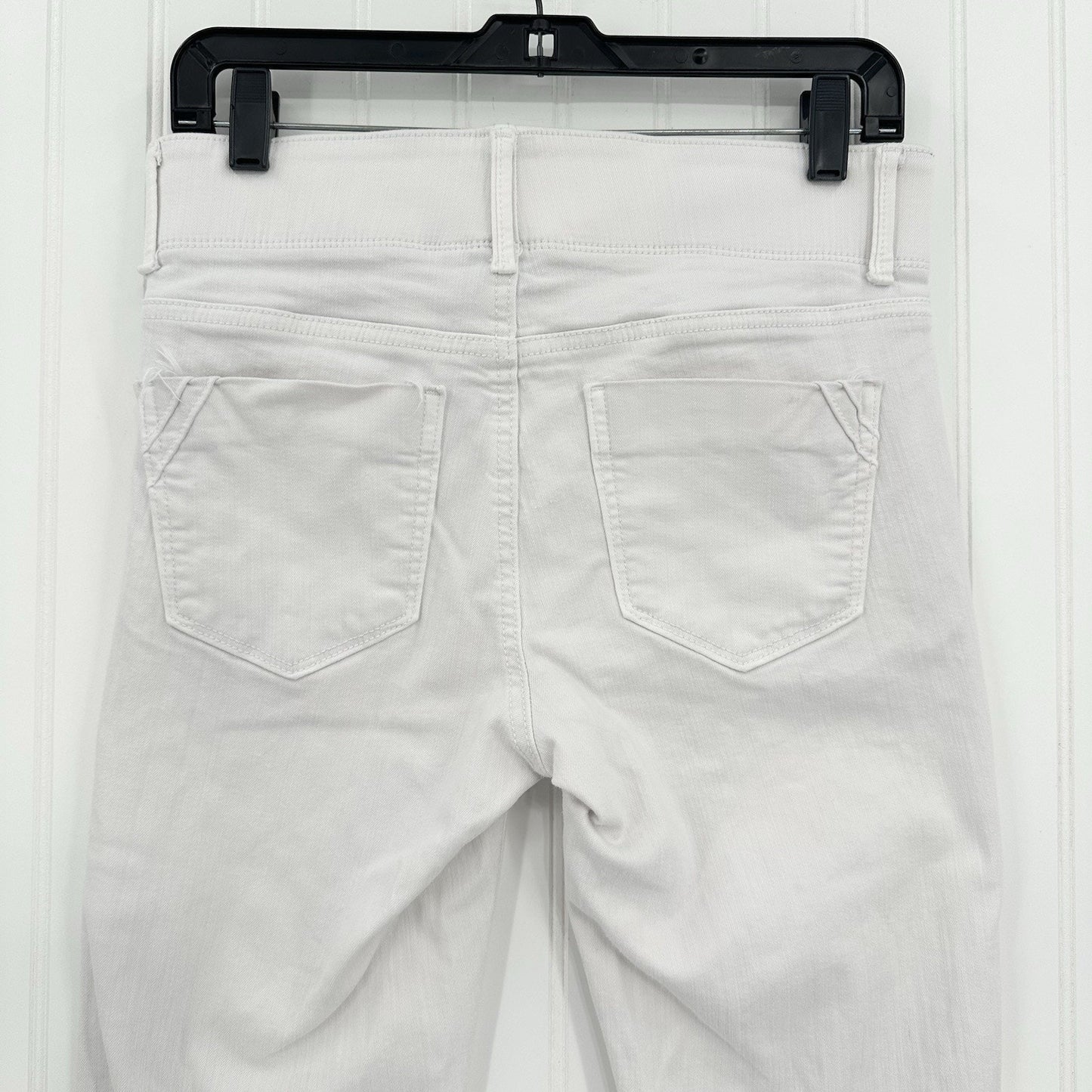 Apt 9 Jeans Womens 8 Straight Tummy Control White Stretch Denim Comfort *Stain