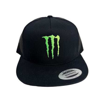 Monster Hat Embroidered Yupoong Trucker Mesh Snapback Black or White Zero Casual Novelty Gift