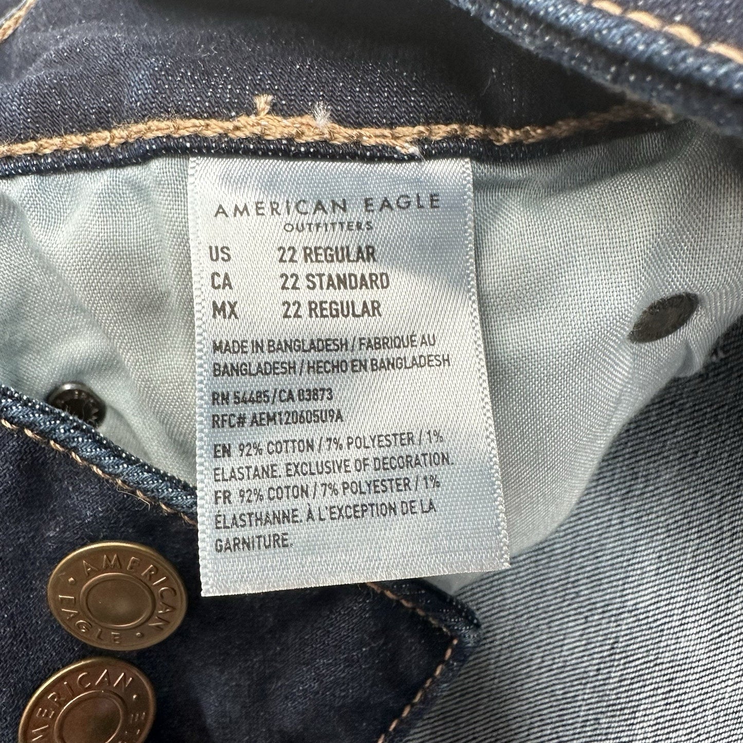 American Eagle Jeans Womens 22 Hi Rise Artist Flare Super Stretch Blue Denim NEW