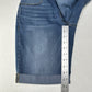 Apt 9 Shorts Womens 6 Bermuda Tummy Control Blue Jean Denim Comfort Cuffed EUC