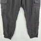 Nicole Miller Pants Womens Large Linen Cargo Jogger Gray Pull On Coastal Beach