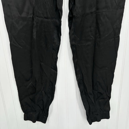 Enza Costa Pants 3 Womens Large Jogger Rayon Satin Black Pull On Ankle EUC