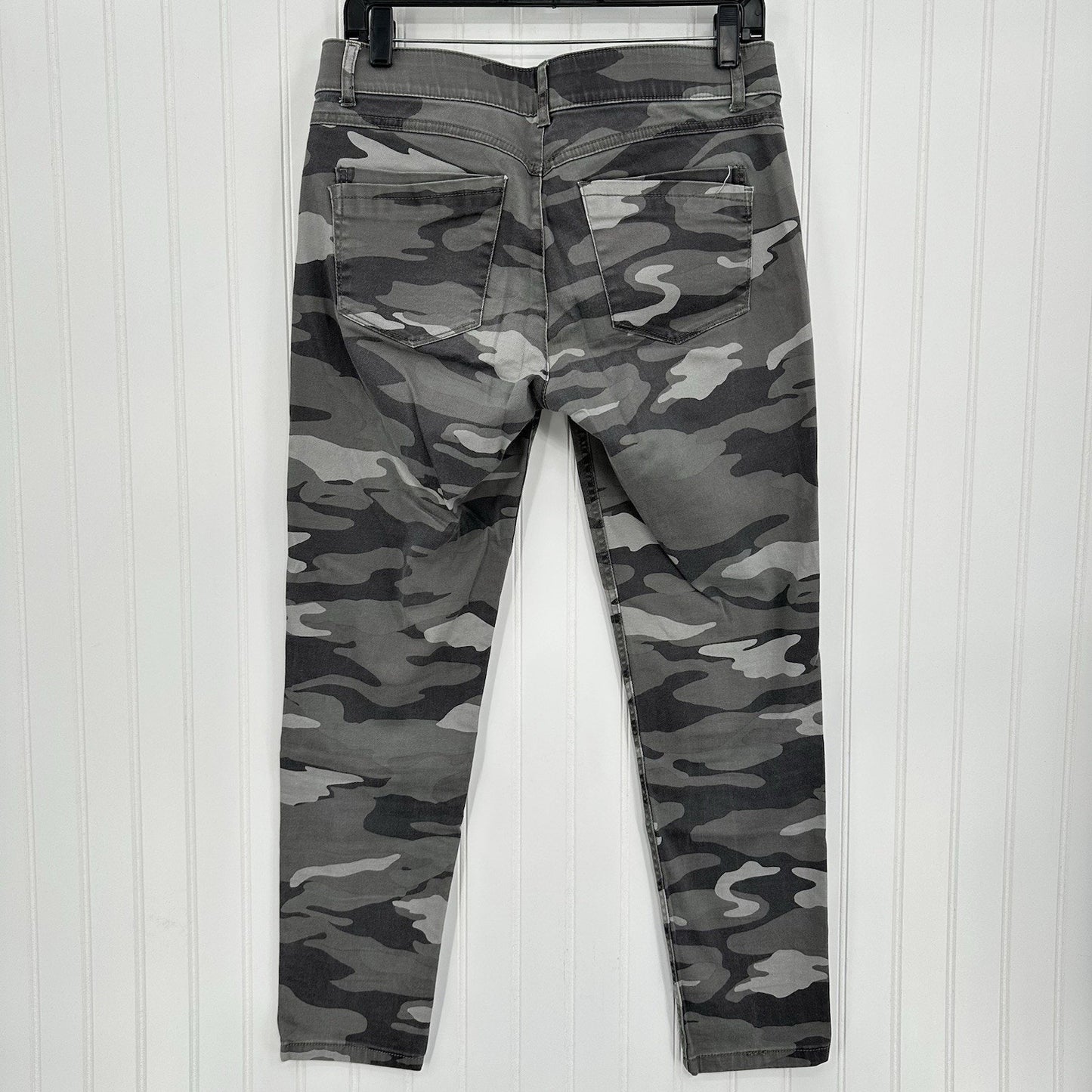 Democracy Jeans Womens 8 Skinny Ab Technology Gray Camo Denim Army Zippers Emo