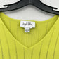 Joseph Ribkoff Top Womens Medium Neon Green Yellow Studded Travel OldMoney EUC