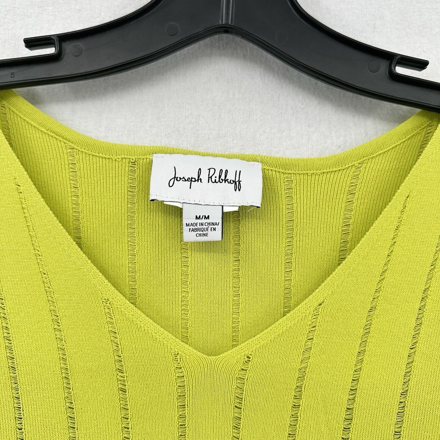 Joseph Ribkoff Top Womens Medium Neon Green Yellow Studded Travel OldMoney EUC