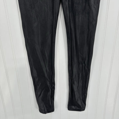 Spanx Leggings Womens Medium Faux Leather Black Pull On Shape Pants Slimming EUC