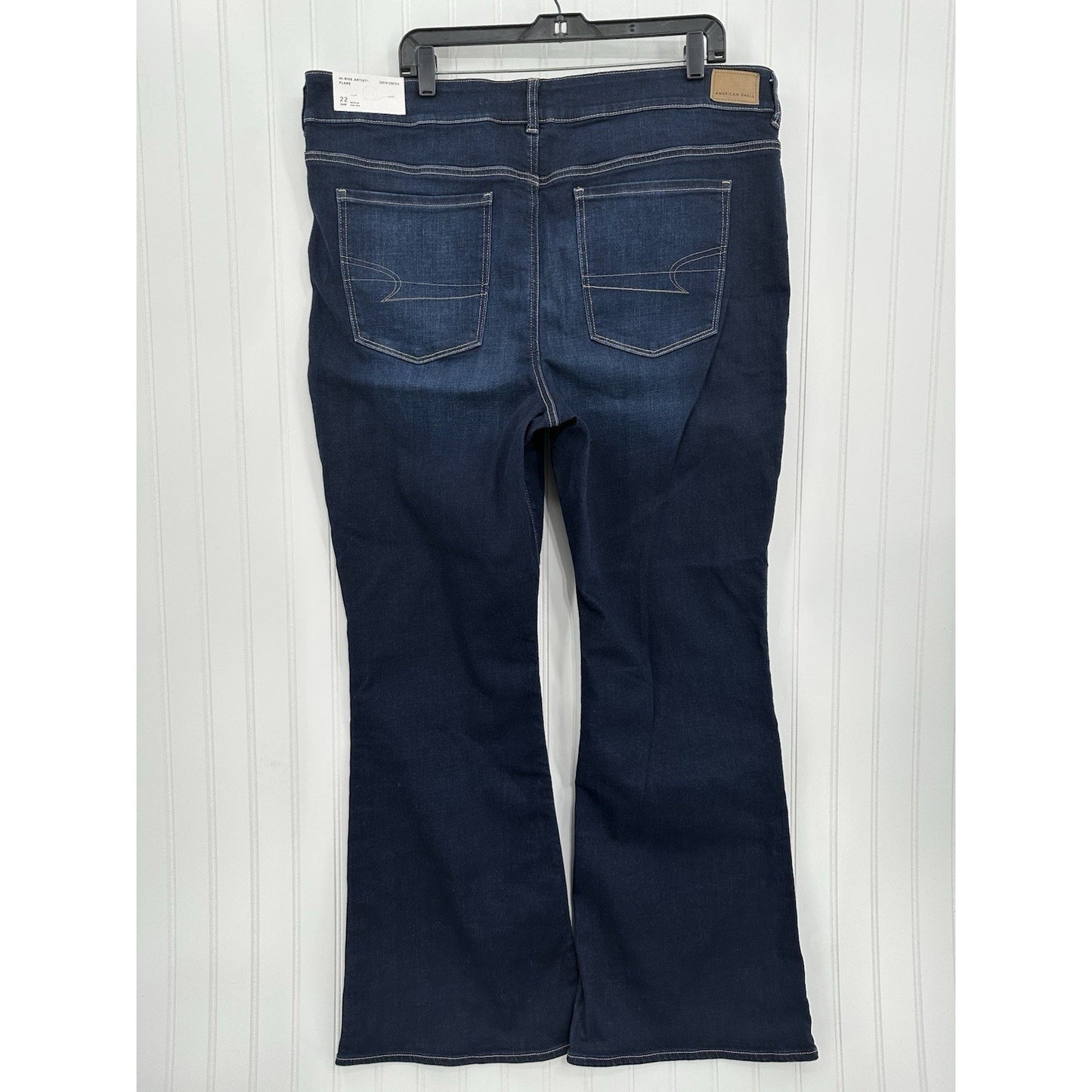 American Eagle Jeans Womens 22 Hi Rise Artist Flare Super Stretch Blue Denim NEW