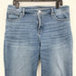Chicos Jeans 2 US 12 So Slimming Girlfriend Slim Leg Crop Blue Denim Fray *Spot