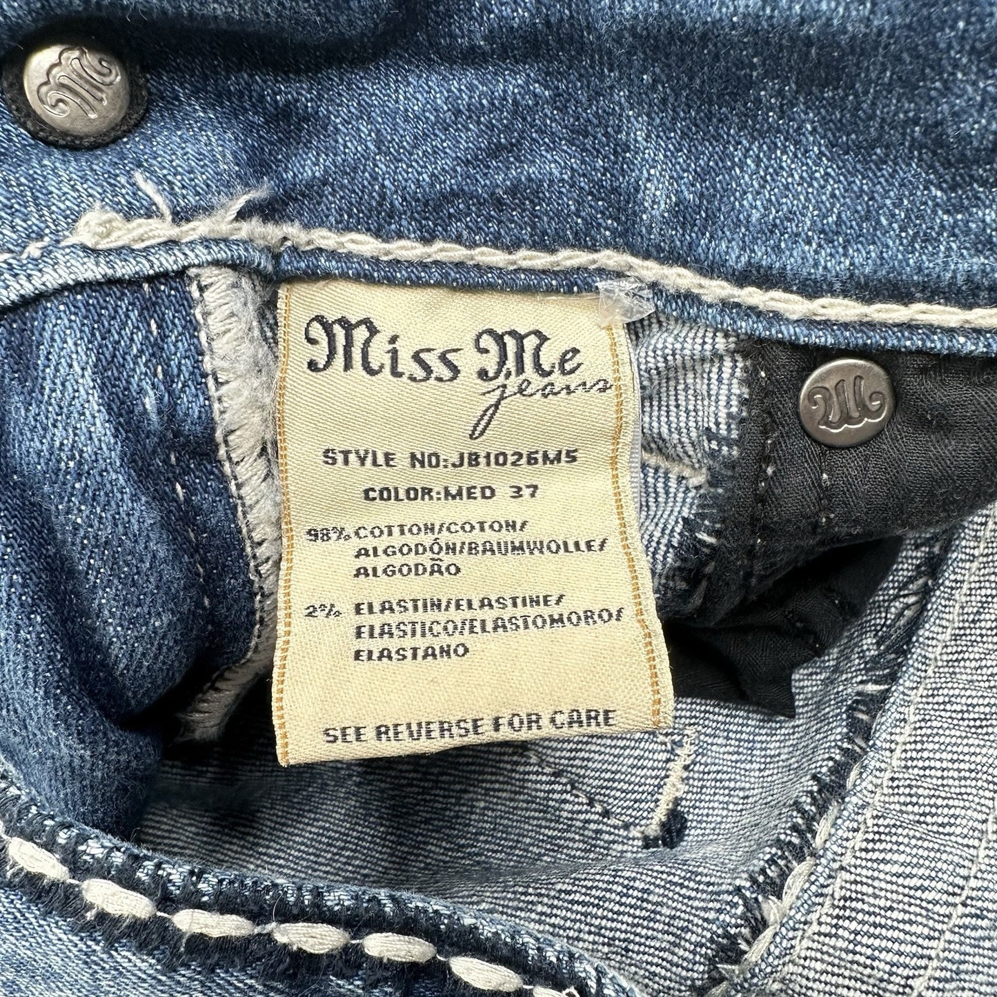 Miss Me Shorts Womens 28 Boyfriend Bermuda Blue Jean Denim Y2K Western Modest