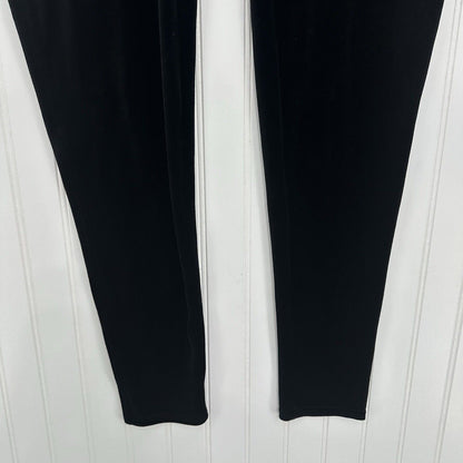 Spanx Leggings Womens 1X Black Velvet Pants Pull On Slimming Goth Emo Y2K EUC