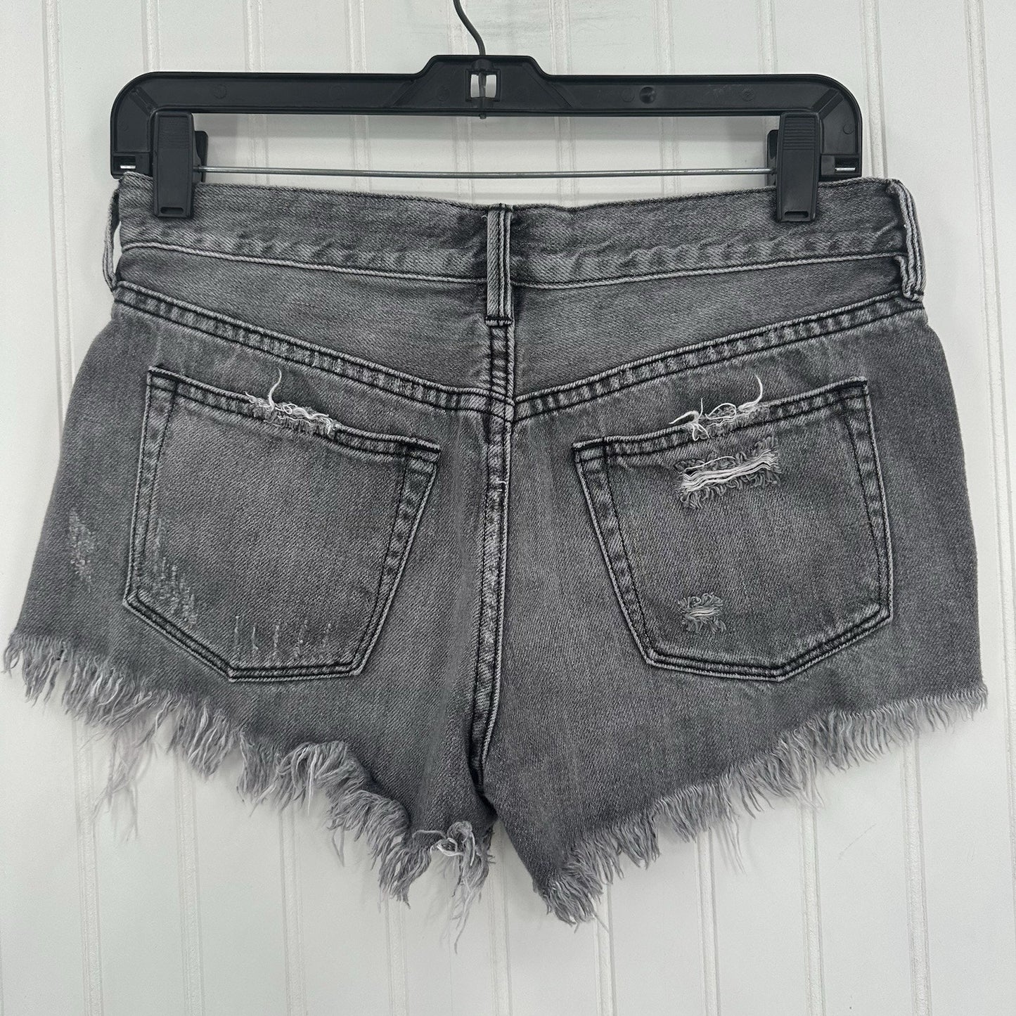 We The Free People Shorts Womens 26 Faded Gray Denim Button Fly Anthropologie