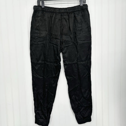 Enza Costa Pants 3 Womens Large Jogger Rayon Satin Black Pull On Ankle EUC