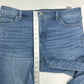 Chicos Jeans 2 US 12 So Slimming Girlfriend Slim Leg Crop Blue Denim Fray *Spot