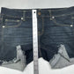 American Eagle Shorts Womens 12 Midi Blue Jean Denim Stretch Fray *35"Waist EUC