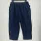 Quince Pants Womens XL Linen Crop Navy Blue Pull On Coastal Beach Lagenlook