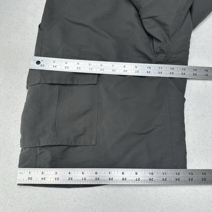 North Face Shorts Mens Large Cargo Belted Dark Gray 10" Long Hiking Nylon Trail