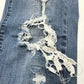Judy Blue Jeans Womens 7 28 Skinny Blue Stretch Denim Crochet Distressed Grunge