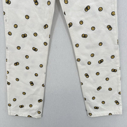 Reformation Jeans 26 High Rise Straight Mixed Emotions White Embroidered *Spot