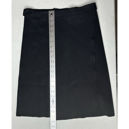 Scanlan Theodore Skirt Women Medium Crepe Knit Wrap Mini Black Minimalist Luxury