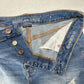 American Eagle Shorts 12 Hi Rise Shortie Stretch Blue Denim Distress Button Fly
