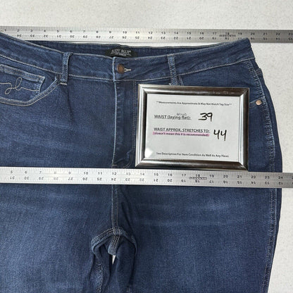 Judy Blue Jeans Womens 22W Cropped Straight Blue Denim Dark Fray Split Hem EUC