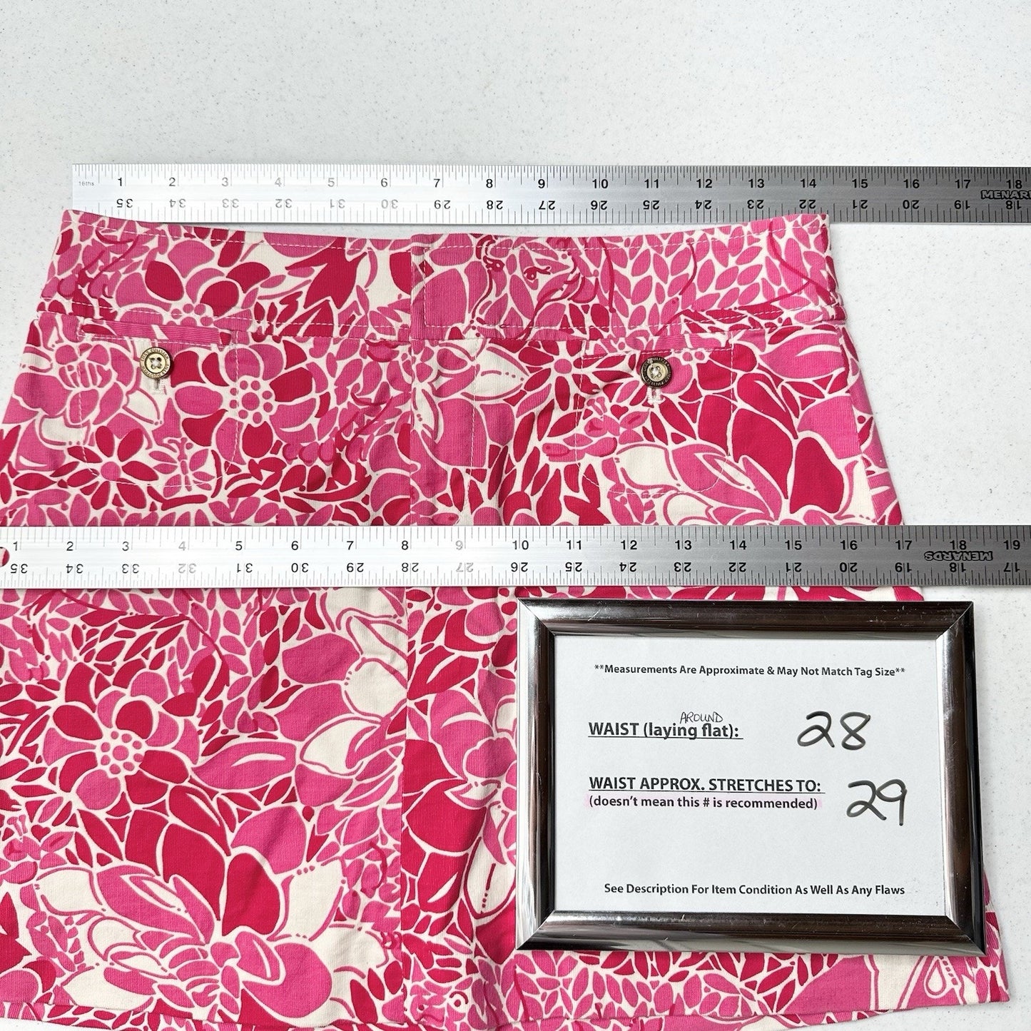 Lilly Pulitzer Skirt Womens 0 Corduroy Pink Floral Coastal Golf Barbie Beach
