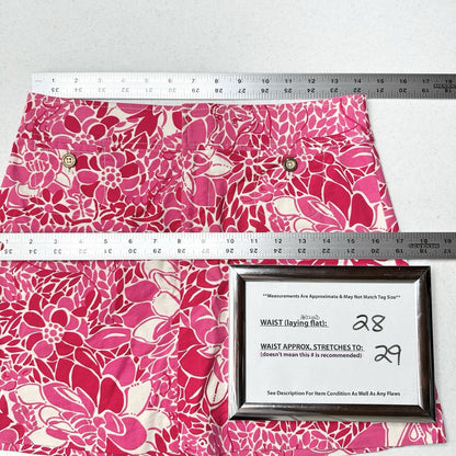 Lilly Pulitzer Skirt Womens 0 Corduroy Pink Floral Coastal Golf Barbie Beach