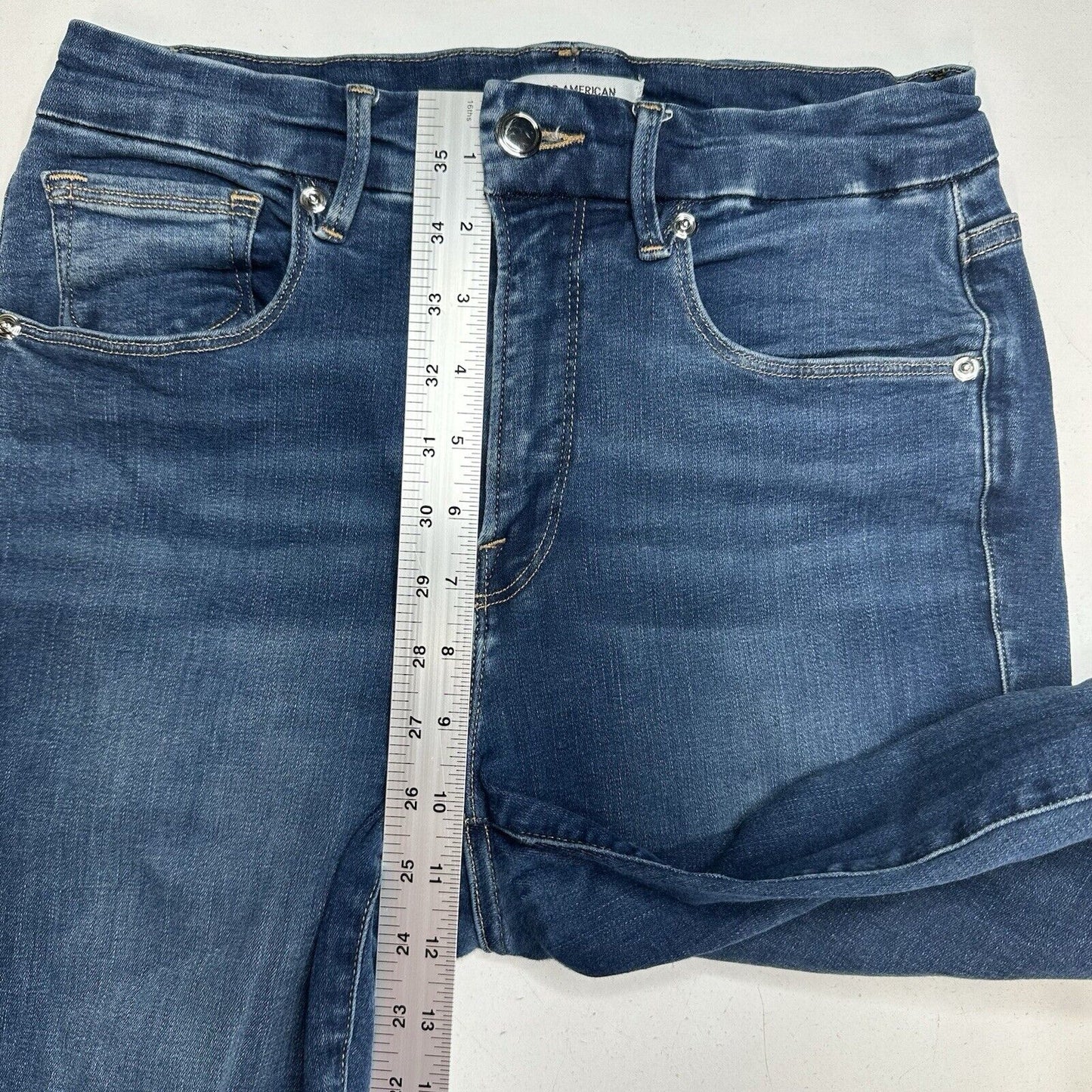 Good American Jeans Womens 8 29 Good Waist Crop Skinny Ankle Blue Denim Fray