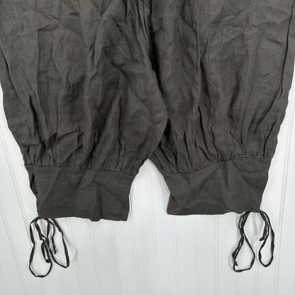 Sarah Pacini Pants 4 Women XL Linen Drop Crotch Crop Zip Coastal Beach Lagenlook