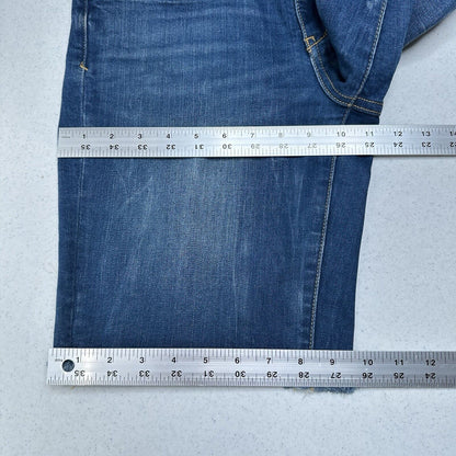 PILCRO Shorts Womens 28 Slim Bermuda Midrise Blue Jean Denim Fray Anthropologie