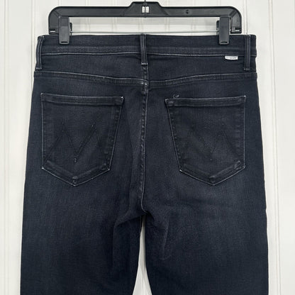 Mother Jeans Womens 32 Weekender Fray Flare US 12 Black Denim Thunder Road EUC