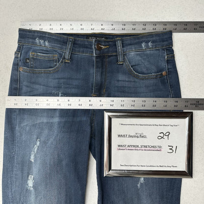 Judy Blue Jeans Womens 9 29 Relaxed Fit Blue Stretch Denim Dark Wash Distressed