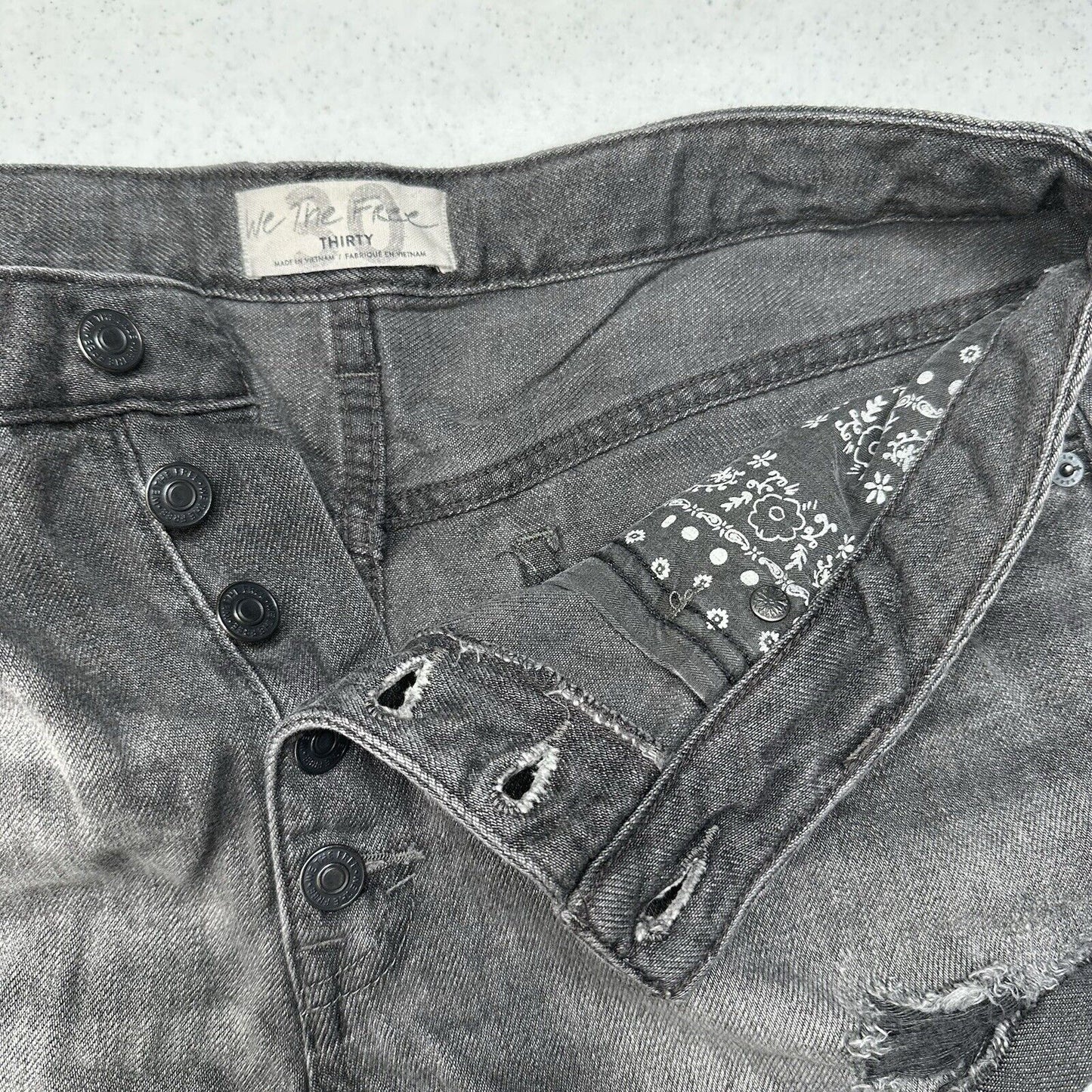 We The Free People Shorts Womens 30 Faded Black Denim Button Fly Anthropologie