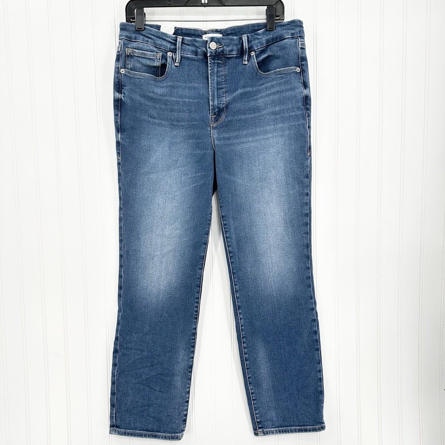 Good American Jeans Womens 12 31 Good Legs Straight Indigo 271 Blue Denim NWOT