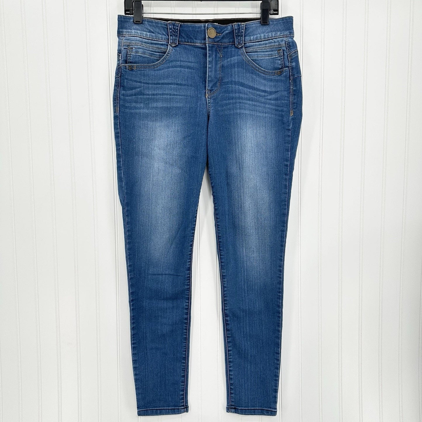 Democracy Jeans Womens 10 Skinny Ab Solution Blue Stretch Denim Tummy Control