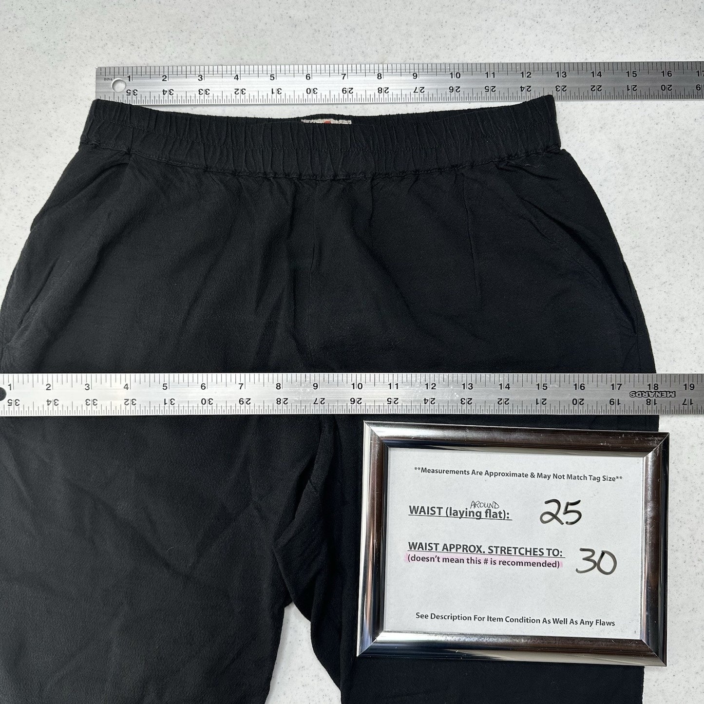 Marine Layer Pants Womens XS Allison Crop Black Lyocell Tencel Coastal Beach