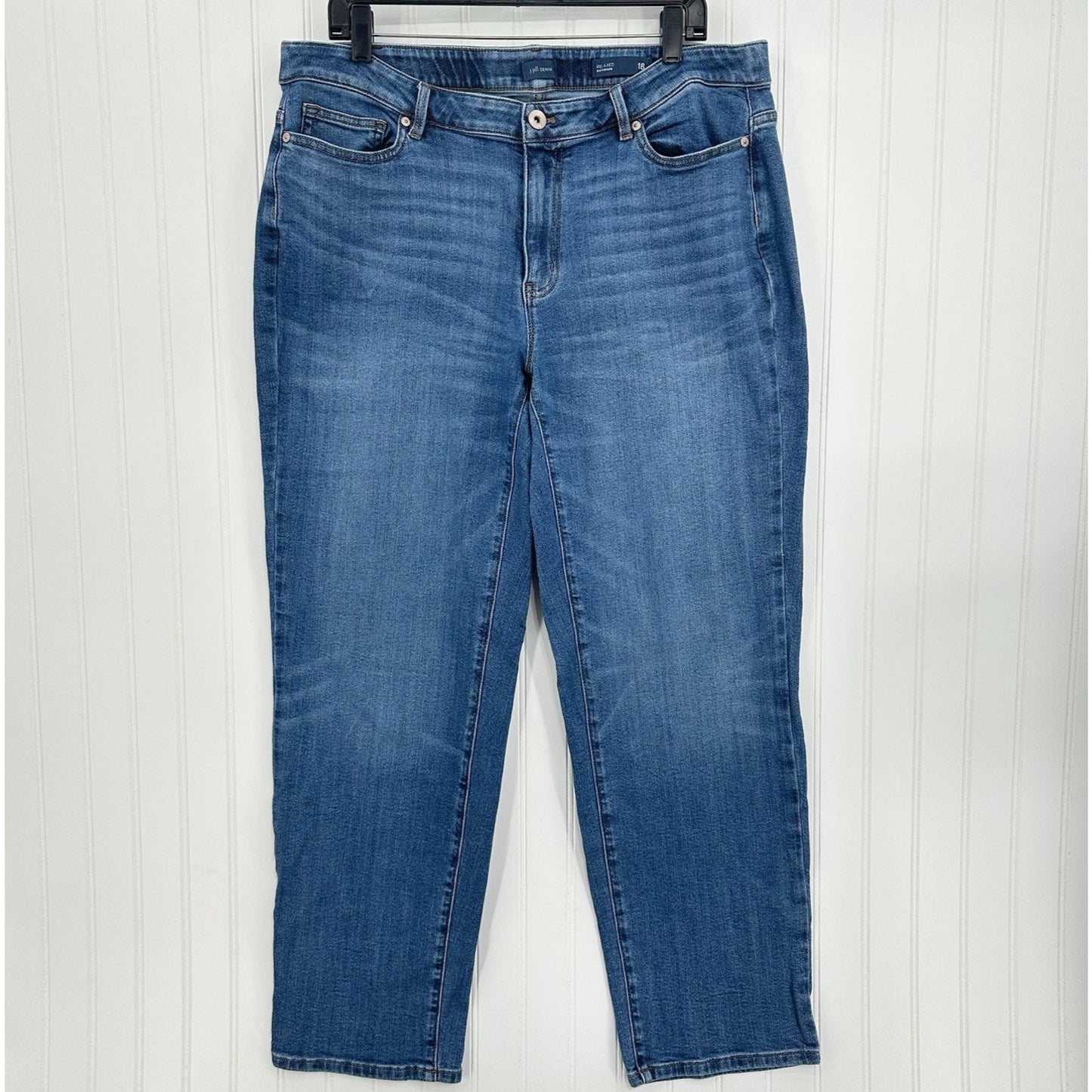 J Jill Jeans Womens 18 Relaxed Boyfriend Blue Stretch Denim Comfort Medium Wash