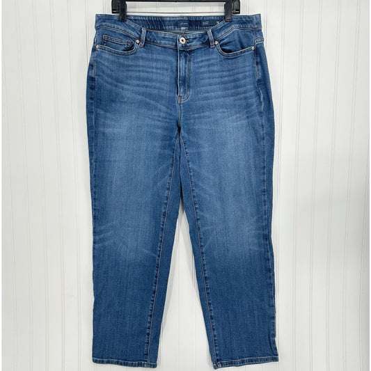 J Jill Jeans Womens 18 Relaxed Boyfriend Blue Stretch Denim Comfort Medium Wash