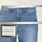 Chicos Jeans 2 US 12 So Slimming Girlfriend Slim Leg Crop Blue Denim Fray *Spot