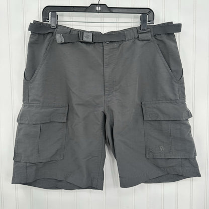 North Face Shorts Mens Large Cargo Belted Dark Gray 10" Long Hiking Nylon Trail