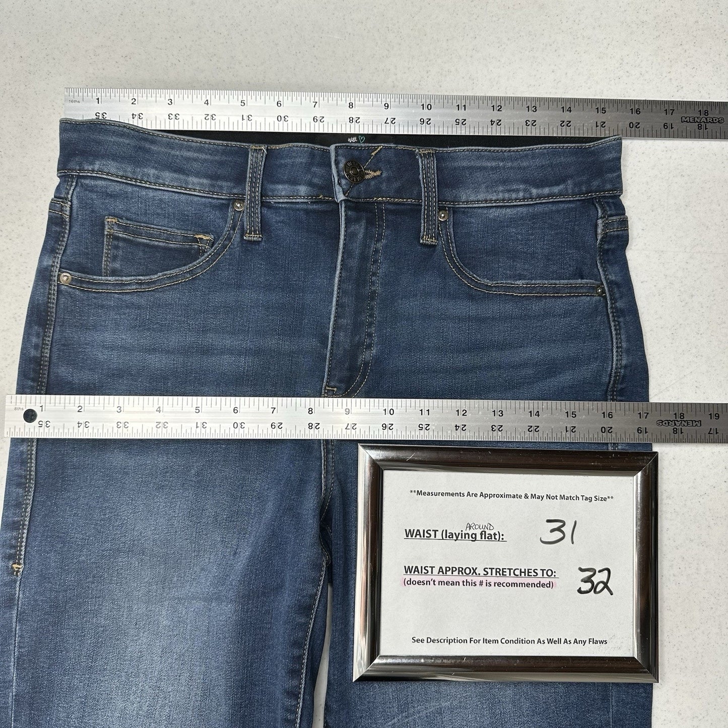 Lularoe Shorts Womens 30 US 10 12 Skinny Bermuda Blue Denim Tummy Panel EUC
