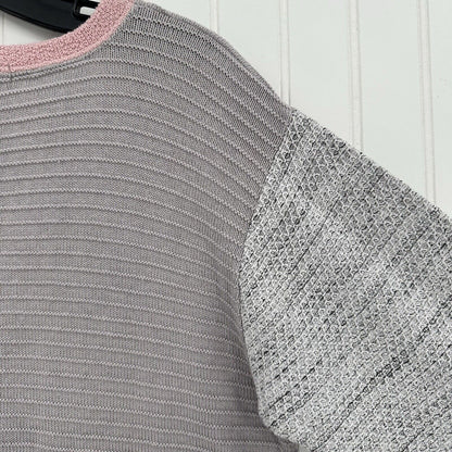 Margaret Winters Sweater Womens Medium Knit Cotton Pocket Mixed Media Boho
