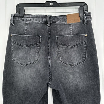 Judy Blue Jeans Womens 13 31 Wide Leg Crop High Rise Gray Denim Boho Grunge EUC