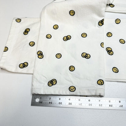 Reformation Jeans 26 High Rise Straight Mixed Emotions White Embroidered *Spot